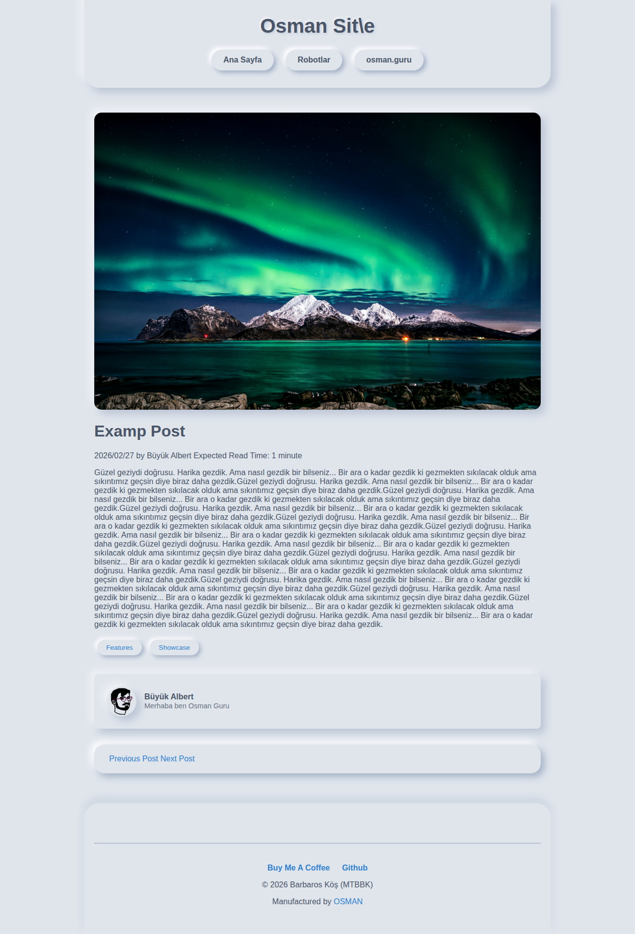 Post Page - blog Neumorph