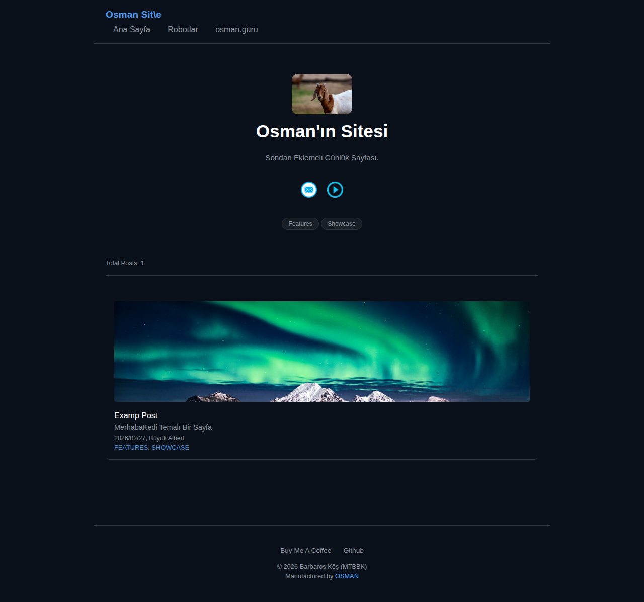 Index Page - blog Space