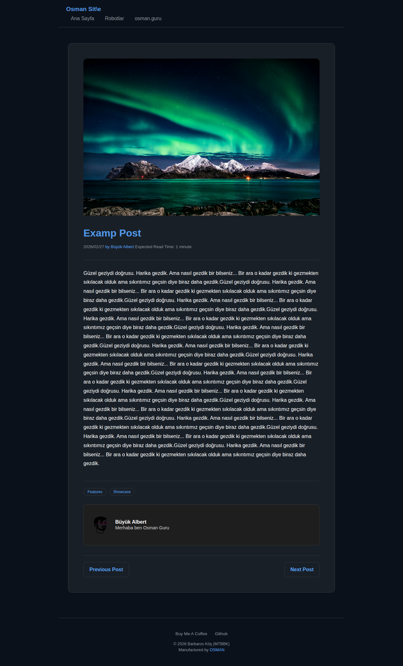 Post Page - blog Space