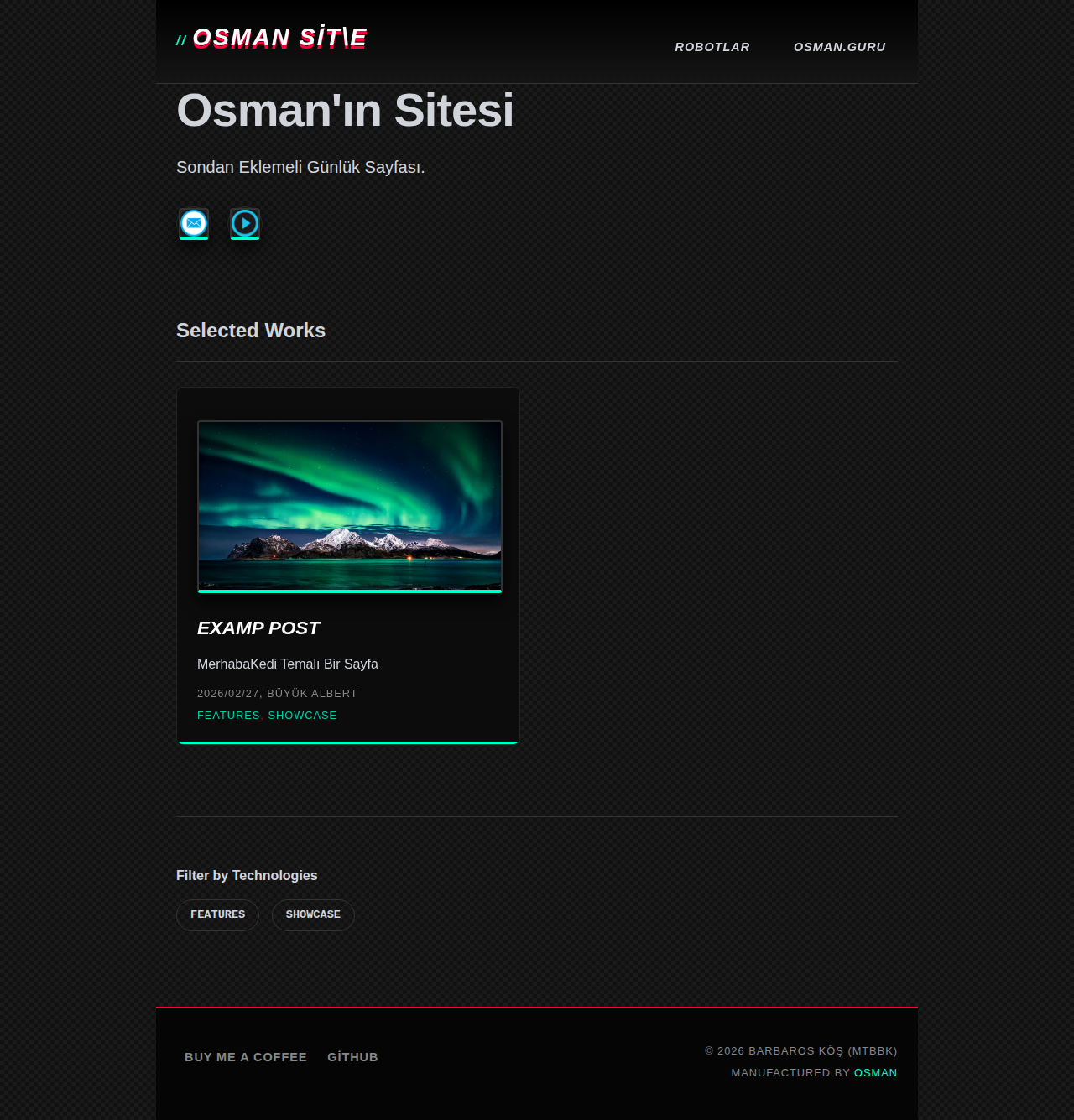 Index Page - portfolio Neon
