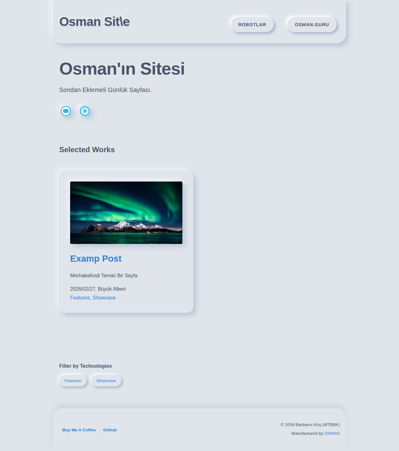 Index Page - portfolio Neumorph