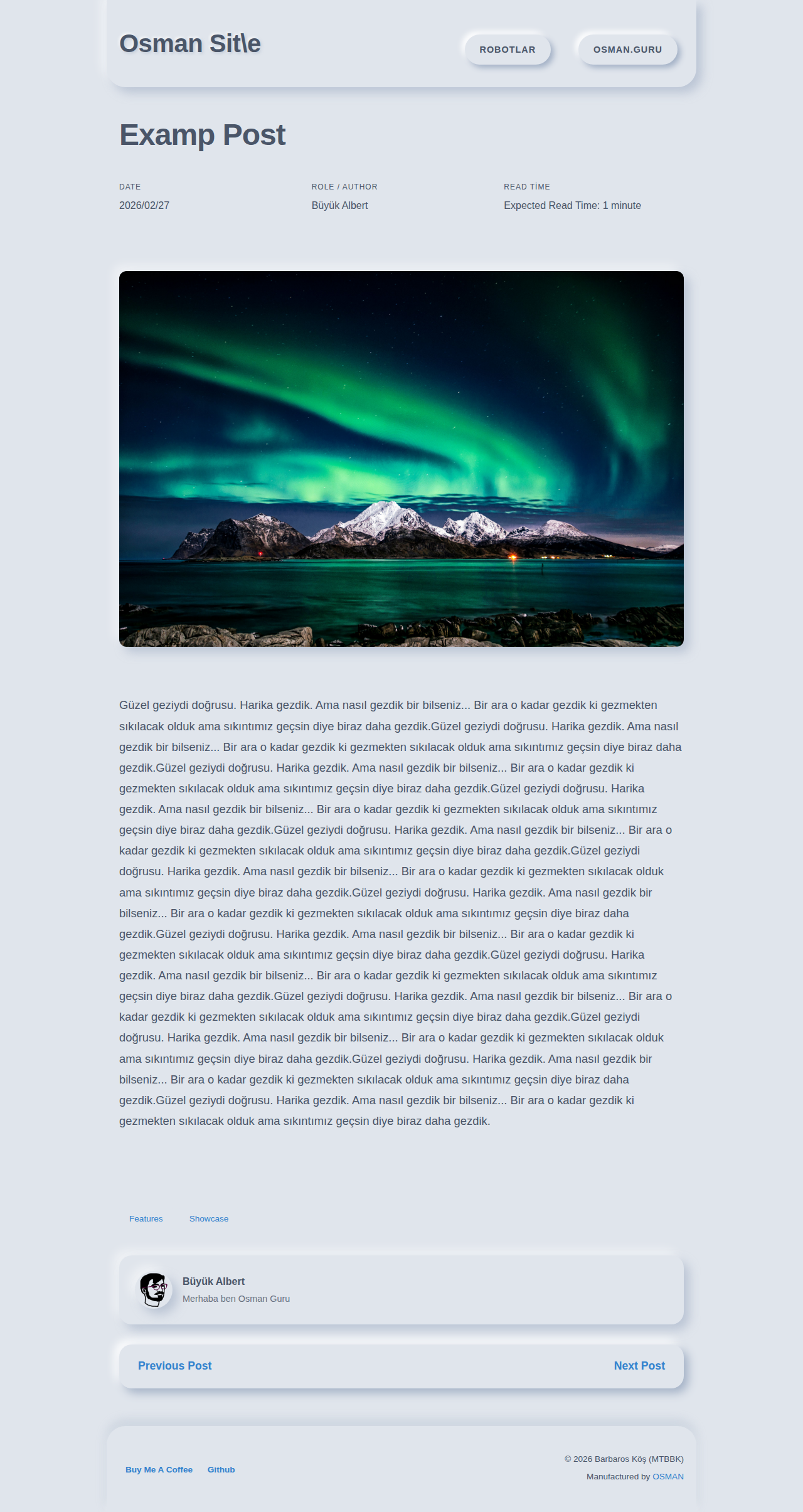 Post Page - portfolio Neumorph